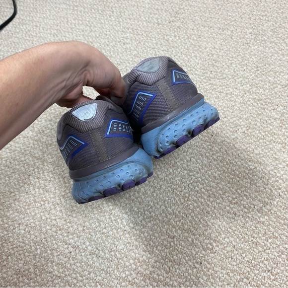 Brooks Ghost 12 Gray Blue Purple Running Shoes - Picture 5 of 8